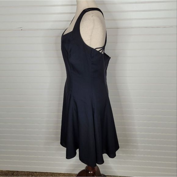 BETSEY & Adam Black Cocktail Fit & Flare Mini Dress - Picture 3 of 11